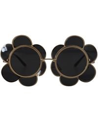 Dolce & Gabbana - Gold Special Edition Flower Form Dg2201 Sunglasses - Lyst