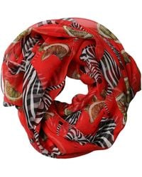 Dolce & Gabbana - Zebra Print Silk Wrap Shawl Stole 200Cm X 132Cm Scarf - Lyst