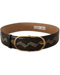 Dolce & Gabbana - Elegant Snakeskin Belt With Oval Buckle - Lyst