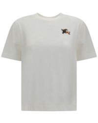 Burberry - White Cotton T - Lyst