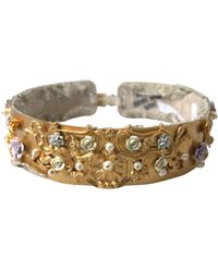 Dolce & Gabbana - Gold Brass Faux Pearl Floral Embellished Belt - Lyst