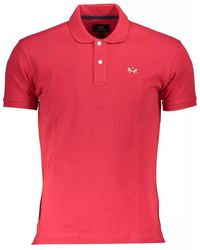 La Martina - Red Cotton Polo Shirt - Lyst