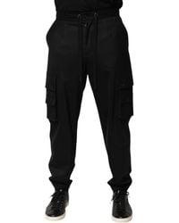 Dolce & Gabbana - Solid Black Cargo Jogger Men Sweatpants Pants - Lyst