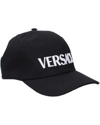 Versace - Black Cotton Cap (baseball Hat) - Lyst