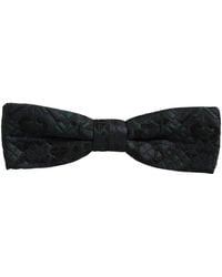 Dolce & Gabbana - Men Black Green Paisley Adjustable Neck Papillon Bow Tie - Lyst