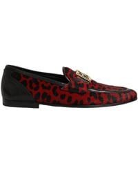 Dolce & Gabbana - Red Leopard Print Pony Hair Dress Loafers Shoes - Lyst