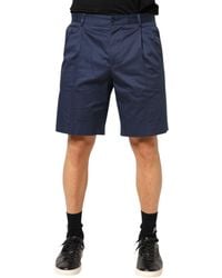 Dolce & Gabbana - Pleated Cotton Shorts - Lyst