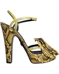 Dolce & Gabbana - Exotic Leather Ankle Strap Heels Sandals Shoes - Lyst
