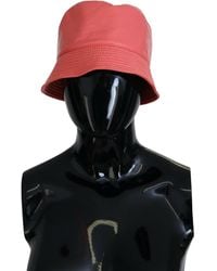 Dolce & Gabbana - Peach Quilted Faux Leather Bucket Cap Hat - Lyst