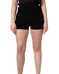 Dolce & Gabbana - Black Viscose High Waisted Hot Pants Shorts - Lyst