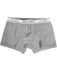 Dolce & Gabbana - Gray Logo Waistband Cotton Men Boxer Underwear - Lyst