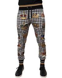Dolce & Gabbana - Crown Print Houndstooth Pants - Lyst