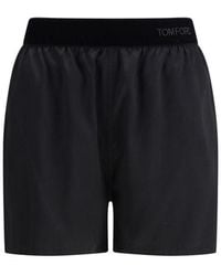 Tom Ford - Black Silk Bermuda Shorts - Lyst