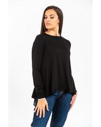 Gas - Black Viscose Long Sleeve T - Lyst