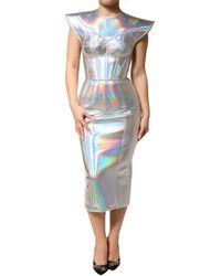 Dolce & Gabbana - Iridescent Bodycon Sheath Midi Dress - Lyst