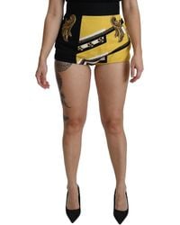 Dolce & Gabbana - Embroide Crystal High Waist Mini Shorts - Lyst