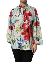 Dolce & Gabbana - Floral Long Sleeves Blouse Top - Lyst