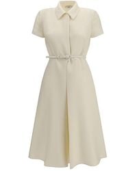 Fendi - Beige Wool Oves Aries Casual Dress - Lyst