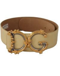 Dolce & Gabbana - Leather Engraved Buckle Belt - Lyst