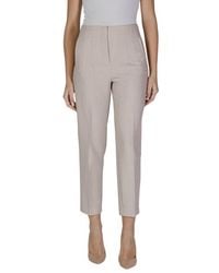 ONLY - Beige Recycled Polyester Casual Pants - Lyst