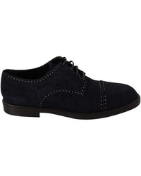 Dolce & Gabbana - Suede Leather Derby Studded Shoes - Lyst