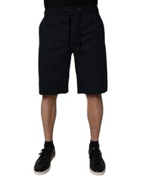 Dolce & Gabbana - Black Cotton Sweatshorts Men Bermuda Shorts - Lyst