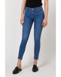 Gas - Blue Cotton Skinny Jeans - Lyst