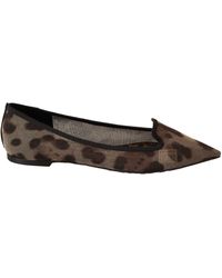Dolce & Gabbana - Elegant Leopard Print Flat Loafers - Lyst