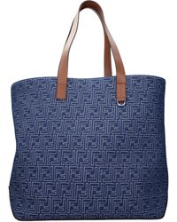Fendi - Blue Fabric Shoulder Bag - Lyst