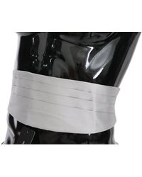 Dolce & Gabbana - Gray Waist Belt 100% Silk Cummerbund - Lyst