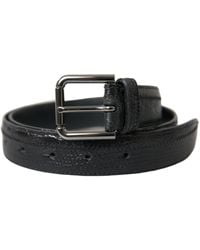 Dolce & Gabbana - Exotic Leather Metal Buckle Belt - Lyst