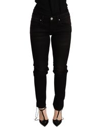 Acht - Black Low Waist Skinny Denim Trouser - Lyst