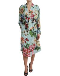 Dolce & Gabbana - Multicolor Floral Silk Trench Coat Jacket - Lyst