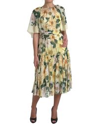 Dolce & Gabbana - Multicolor Silk Floral Print Long Maxi Dress - Lyst