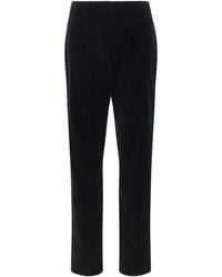 KHAITE - Black Cotton Casual Pants - Lyst
