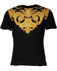 Versace - Black Medusa Print Cotton Crew Neck T - Lyst