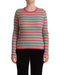 Dolce & Gabbana - Elegant Striped Silk Crew Neck Pullover - Lyst