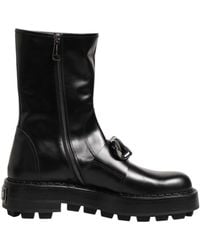 Dolce & Gabbana - Lug Sole Leather Boots - Lyst
