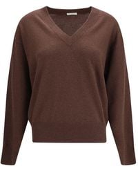 Brunello Cucinelli - Brown Cashmere Sweater - Lyst