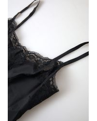 Dolce & Gabbana - Black Lace Silk Sleepwear Camisole Underwear - Lyst