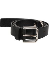 Dolce & Gabbana - Leather Classic Metal Logo Buckle Belt 100Lf - Lyst