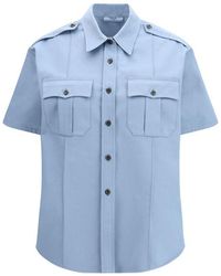 Prada - Blue Cotton Shortsleeve Shirt - Lyst