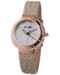 Folli Follie - Gray Leather Watch - Lyst