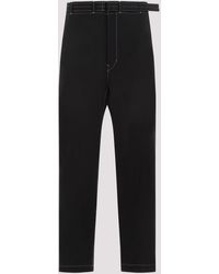 Lemaire - Black Cotton Belted Carrot Pants - Lyst