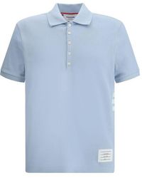 Thom Browne - Blue Cotton Polo Shirt - Lyst