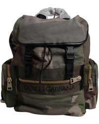 Dolce & Gabbana - Military Green Patchwork School Backpack Bag - Lyst