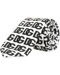 Dolce & Gabbana - Logo Monogram Wide Adjustable Necktie Tie Polyester - Lyst