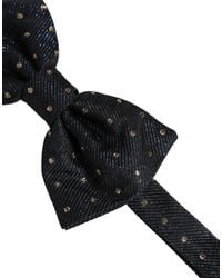 Dolce & Gabbana - Men Black Polka Dot Silk Adjustable Neck Papillon Bow Tie - Lyst