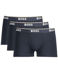 BOSS - Blu Cotton Men Boxer - Lyst