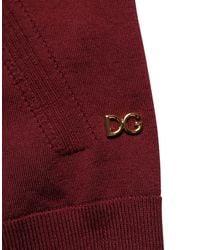 Dolce & Gabbana - Maroon Wool Knitted Crewneck Pullover Sweater - Lyst